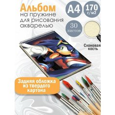 Альбом планшет для рисования акварелью мультфильм Соник Альбомы