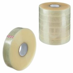 Клейкая лента упаковочная 48ммх990мх43мкм, прозрачная 6 шт/уп(белая втулка) Noname