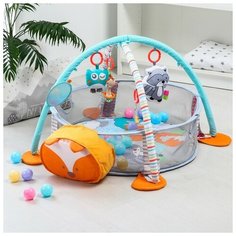 Развивающий коврик 3 в 1 «Лис», с шариками 30 шт. Крошка Я