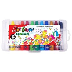 Пастель масляная Crown "ArtStory", 12 цветов, пласт. упаковка