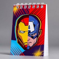 MARVEL Блокнот А7, 32 листа на гребне "Мстители. Супергерои"