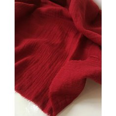 1м. Муслин двухслойный жатый. Хлопок 100%, ширина 140 см. Цвет малиновый, ткань для шитья и рукоделия. Нет бренда