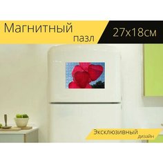 Магнитный пазл "Надувные шарики, сердца, любовь" на холодильник 27 x 18 см. Lots Prints