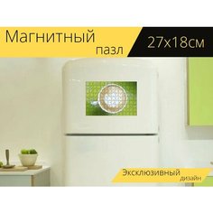 Магнитный пазл "Кофе, капучино, чашка" на холодильник 27 x 18 см. Lots Prints