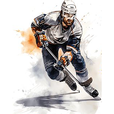 Картина по номерам Хоккеист 40х50 см АртТойс