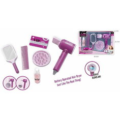 Набор парикмахера на батарейках: фен,2 насадки, зеркало, Китай