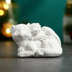 Фигура для раскраски "Мама и дракончик" 8х6х5см Хорошие сувениры