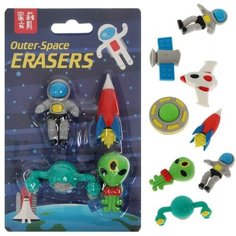 Набор ластиков фигурных 4 штуки "Космос", микс Noname