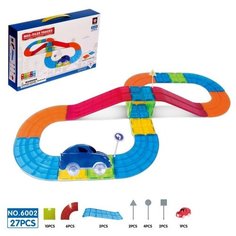 Конструктор магнитный «Магический трек», машинка ездит от батареек, 27 деталей Xinbida