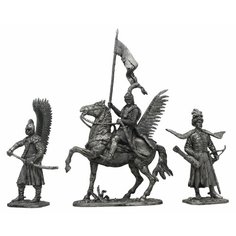 "Войско Польское 17 век Крылатые гусары и кавалеристы" №2ЕК (3 н/к) набор оловянных солдатиков некрашеных в картонной коробке Strong Style