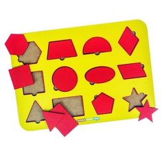 WoodLand Toys Рамка-вкладыш М. Монтессори «Геометрические фигуры 1» микс