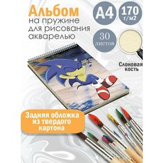 Альбом планшет для рисования акварелью мультфильм Соник Альбомы