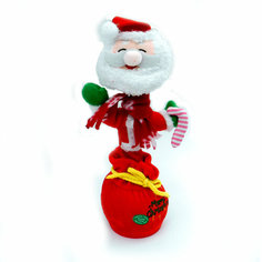 Повторюшка Дед Мороз, поющий песни на русском. Музыкальный Дед Мороз. Светящаяся мягкая игрушка Meryama