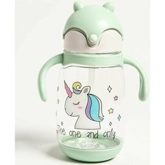 Поильник с силиконовой трубочкой и ручками, 350 мл. Denco Store