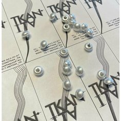 Пуговица - жемчужинка на металлической ножке, 1 шт. Noname