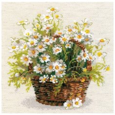 Риолис набор для вышивания Русские ромашки 25 x 25, 1478 разноцветный