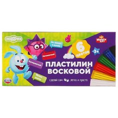 Пластилин MultiArt Смешарики, 6 цветов (MODCLAY-VOSK-6-90G-SM) 6 цв.