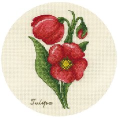 PANNA Набор для вышивания Букетик тюльпанов 17 x 13 см (Ц-1809)