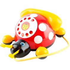 Каталка-игрушка Пластмастер Божья коровка (12111), красный/желтый