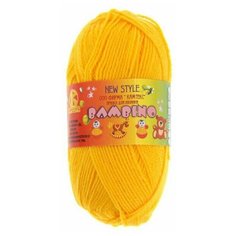 Пряжа для вязания Камтекс Бамбино 50г, 150м (35% шерсть меринос, 65% акрил) (104 желтый), 10 мотков