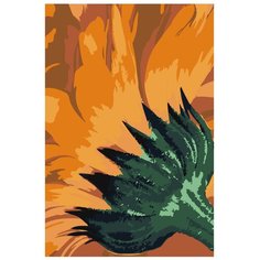 Картина по номерам, "Живопись по номерам", 100 x 150, F68, цветок, макро, жёлтый, подсолнух