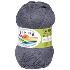 Пряжа Alpina Xenia, 100 % хлопок, 50 г, 240 м, 10 шт., 091 темно-серый