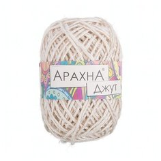 Пряжа ARACHNA "JUTE" 100% джут 5 шт.х100г 90м №001 белый