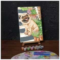 Картина по номерам на холсте с подрамником «Мопс» 20х30 см Школа талантов