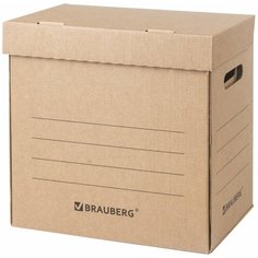 BRAUBERG Короб архивный делопроизводство (325х235х325 мм), с крышкой, гофрокартон, brauberg, 129999, 5 шт.