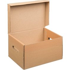Архивный короб А4, 330*230*230 мм, с крышкой и ручками. 10 шт Pack24