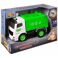Машинка инерционная ABtoys Мусоровоз со звуковыми и световыми эффектами 1:36, 20x10x14 см