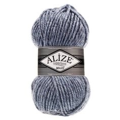 Пряжа для вязания Alize Superlana Maxi, 806 синий жаспе, 2 шт, 75% акрил, 25% шерсть 100г 100м