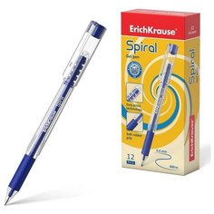 Ручка гелевая ErichKrause Spiral, цвет чернил синий (в коробке 12 шт.)