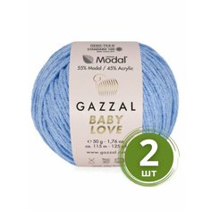 Пряжа Gazzal Baby Love (Беби Лав) - 2 мотка Цвет: 1601, Голубой 55% модал 45% акрил 50г 115м