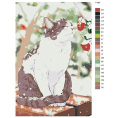Картина по номерам Y-384 "Котик наслаждается погодой" 70x110 Brushes Paints