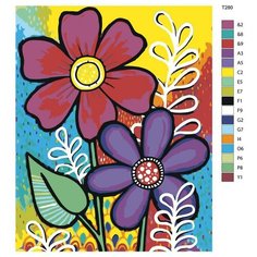 Картина по номерам Т280 "Кислотные цветы" 70x90 Brushes Paints