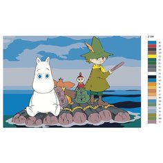Картина по номерам Z-396 "Муми- тролли. В воде" 80x120 Brushes Paints