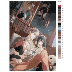 Картина по номерам W-291 "Аниме - Семья шпионов. Лойд Фолджер, Йор Брайер и Аня Фолджер" 70x110 Brushes Paints