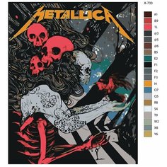 Картина по номерам X-733 "Рок-группа Metallica" 80x100 Brushes Paints