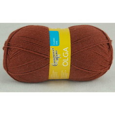 Пряжа Семеновская Olga (Ольга ПШ) терракот_v2 (70015) , 50%шерсть/50%акрил, 392м, 100г, 1шт