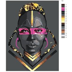 Картина по номерам Т401 "красивая афроамериканка" 80x100 Brushes Paints