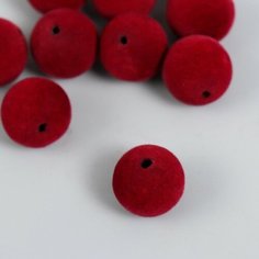 Бусины для творчества бархатное напыление "Рубиновое вино" набор 10 шт d=1,4 см Арт Узор