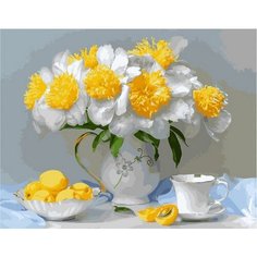 Картина по номерам Желто-белые мотивы 40х50 см Hobby Home
