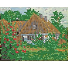 Вышивка бисером картины Хатка 19*24см Светлица
