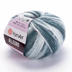 Пряжа YARNART Allegro (YarnArt), серый/белый - 748, 13% шерсть, 41% полиамид, 46% акрил, 10 мотков, 50 г, 145 м.