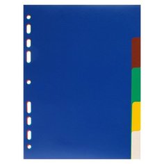 Разделитель листов А5, 5 листов, без индексации, "Office-2020", цветной, пластиковый Romanoff