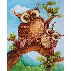 Картина по номерам 40х50 - Филин и сова (худ. Букреева И.) Colibri