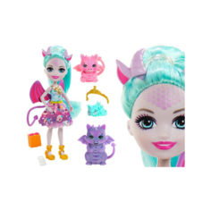 Мини-кукла Enchantimals Семья Драконов Дина Дракон с малышами Mattel