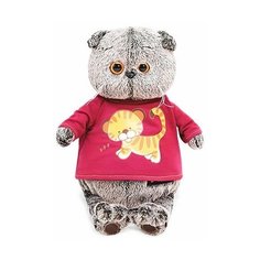 Мягкая игрушка Кот Басик в футболке с принтом Тигренок 19 см, Budi Basa Ks19-143