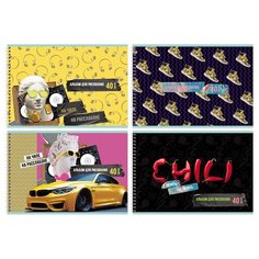 Альбом для рисования BG На расслабоне, 20,5 х 29,5 см (А4), 100 г/м², 40 л, 4 шт./4 дизайна BG®